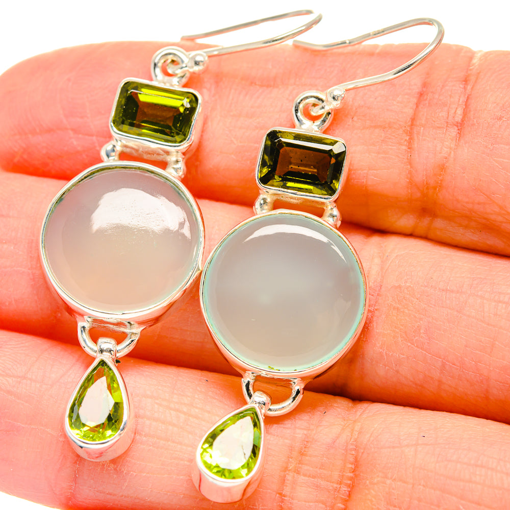 Aqua Chalcedony Earrings handcrafted by Ana Silver Co - EARR424368