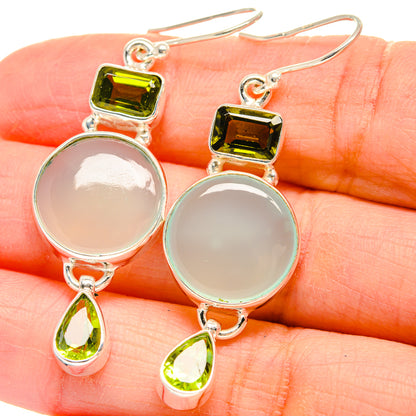 Aqua Chalcedony Earrings handcrafted by Ana Silver Co - EARR424368