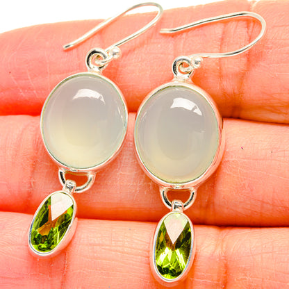 Aqua Chalcedony Earrings handcrafted by Ana Silver Co - EARR424373