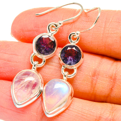 Rainbow Moonstone Earrings handcrafted by Ana Silver Co - EARR424394