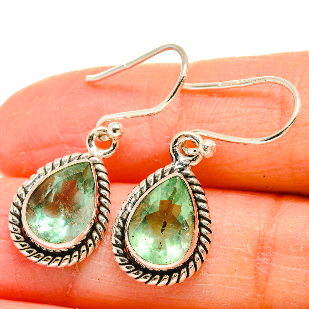 Green Fluorite Earrings handcrafted by Ana Silver Co - EARR424397