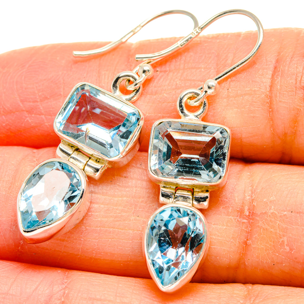 Blue Topaz Earrings handcrafted by Ana Silver Co - EARR424399