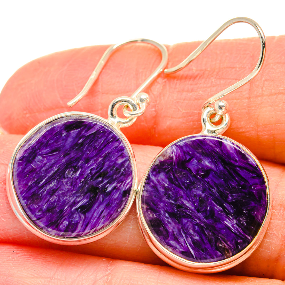 Charoite Earrings handcrafted by Ana Silver Co - EARR424402