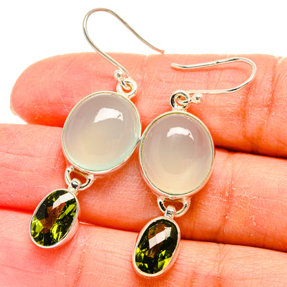 Aqua Chalcedony Earrings handcrafted by Ana Silver Co - EARR424403