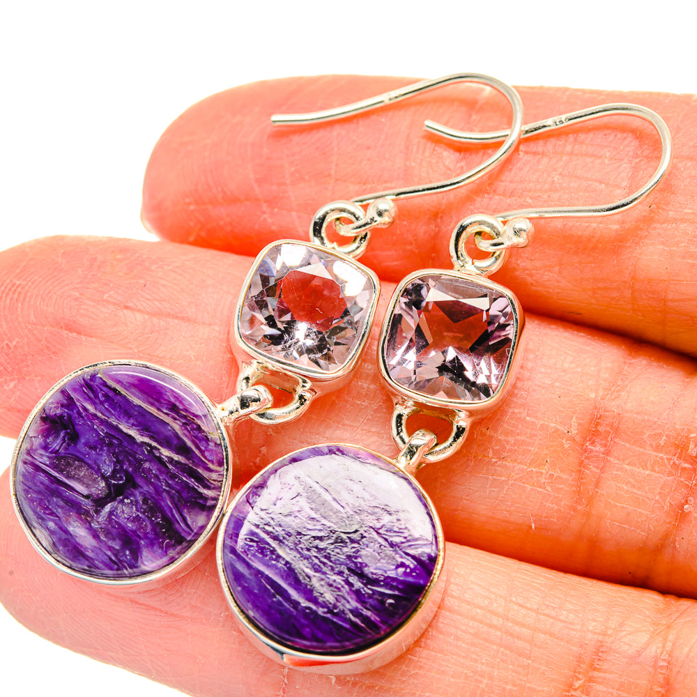 Charoite Earrings handcrafted by Ana Silver Co - EARR424404