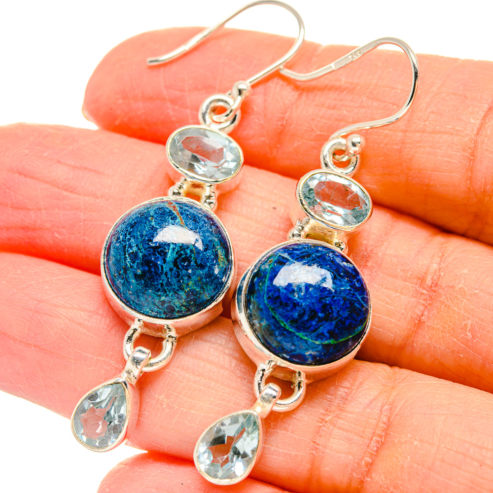 Shattuckite Earrings handcrafted by Ana Silver Co - EARR424413