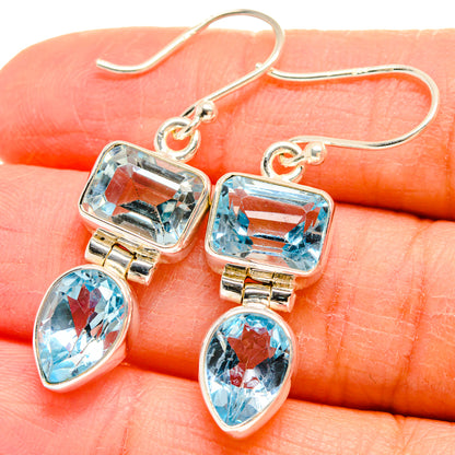Blue Topaz Earrings handcrafted by Ana Silver Co - EARR424418