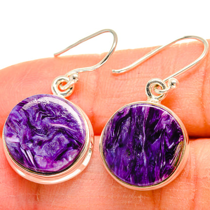 Charoite Earrings handcrafted by Ana Silver Co - EARR424421