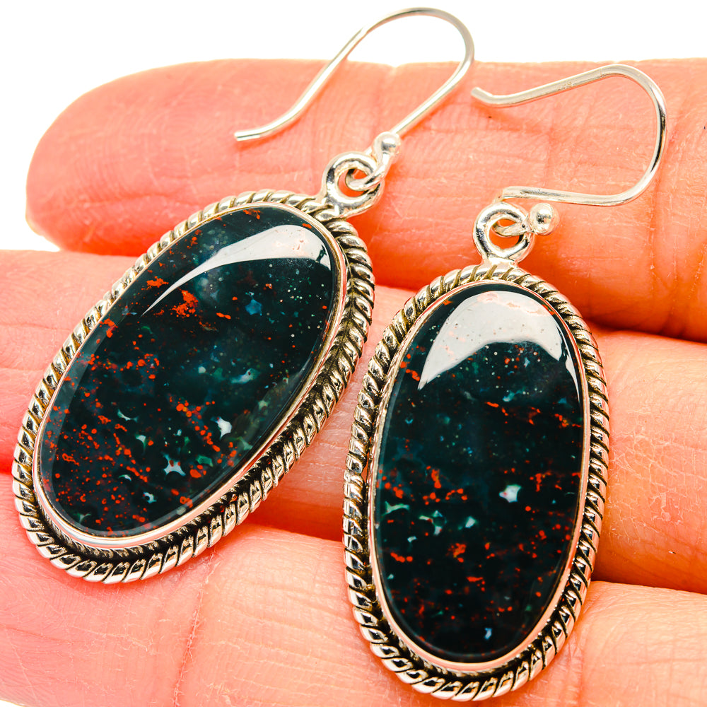 Bloodstone Earrings handcrafted by Ana Silver Co - EARR424424