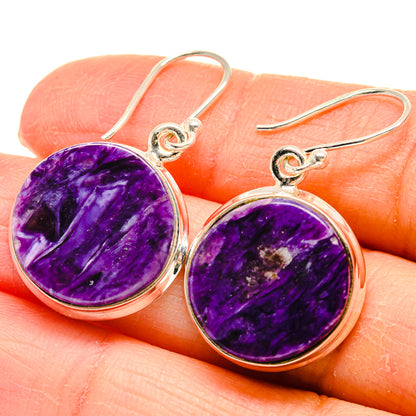Charoite Earrings handcrafted by Ana Silver Co - EARR424426