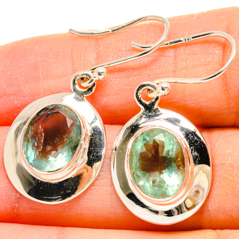 Green Fluorite Earrings handcrafted by Ana Silver Co - EARR424428