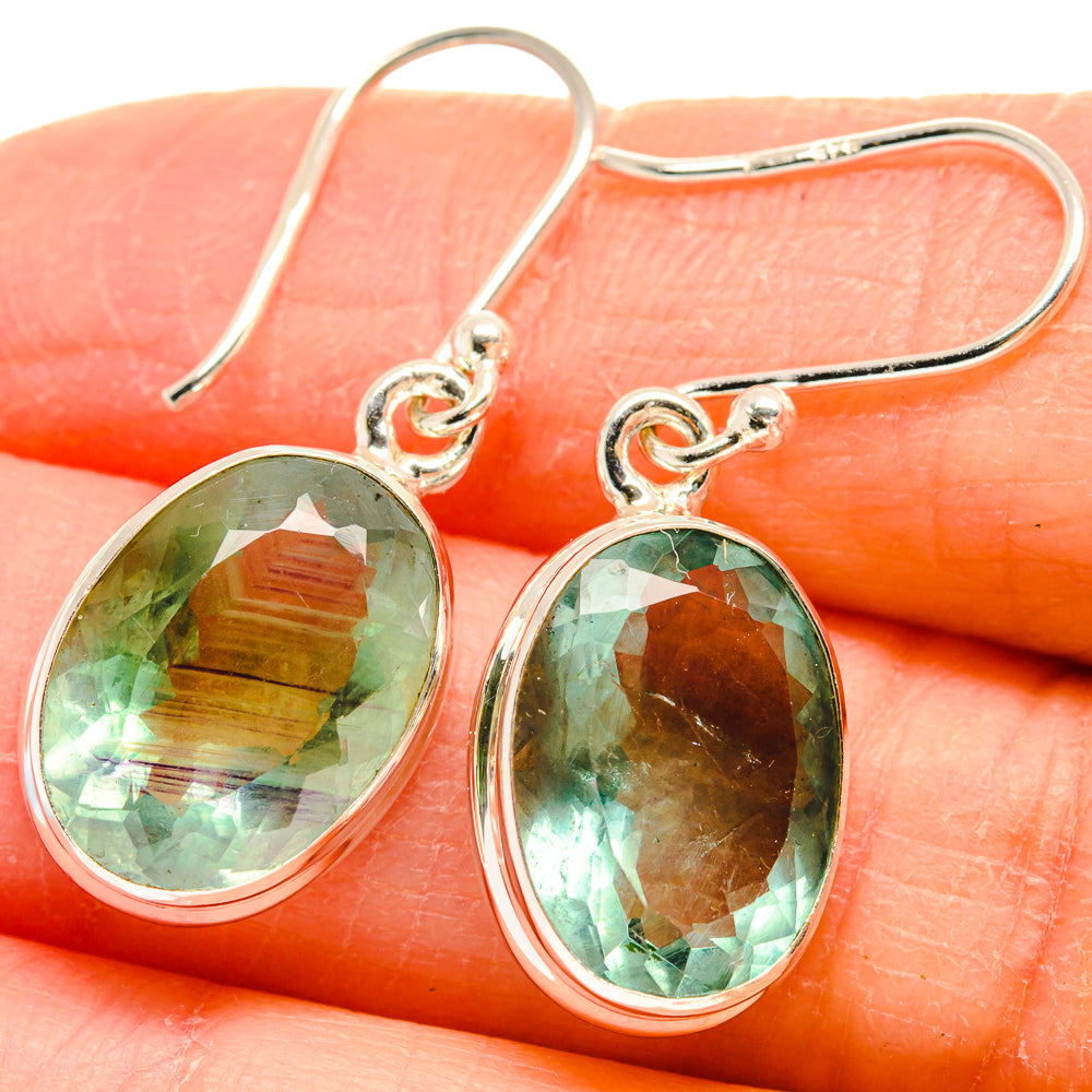 Green Fluorite Earrings handcrafted by Ana Silver Co - EARR424434