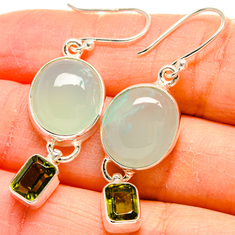 Aqua Chalcedony Earrings handcrafted by Ana Silver Co - EARR424435