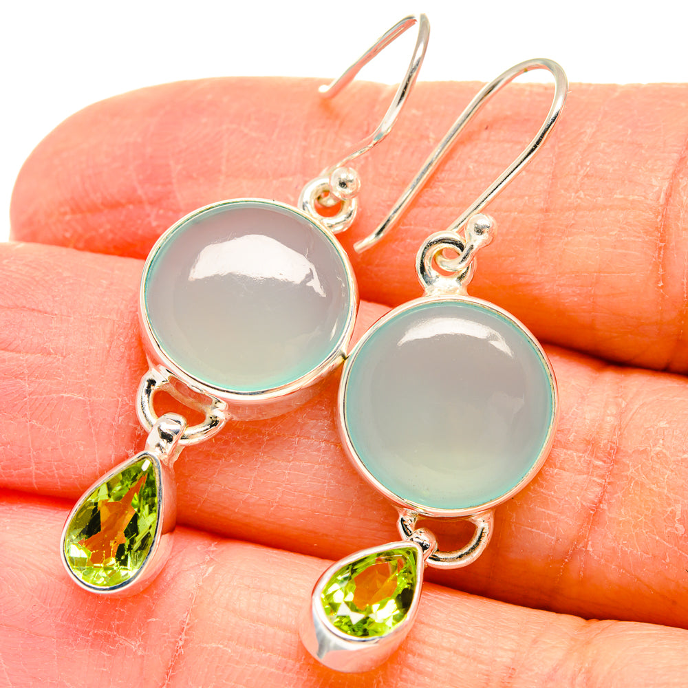 Aqua Chalcedony Earrings handcrafted by Ana Silver Co - EARR424438