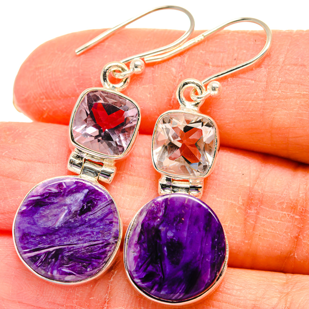 Charoite Earrings handcrafted by Ana Silver Co - EARR424439