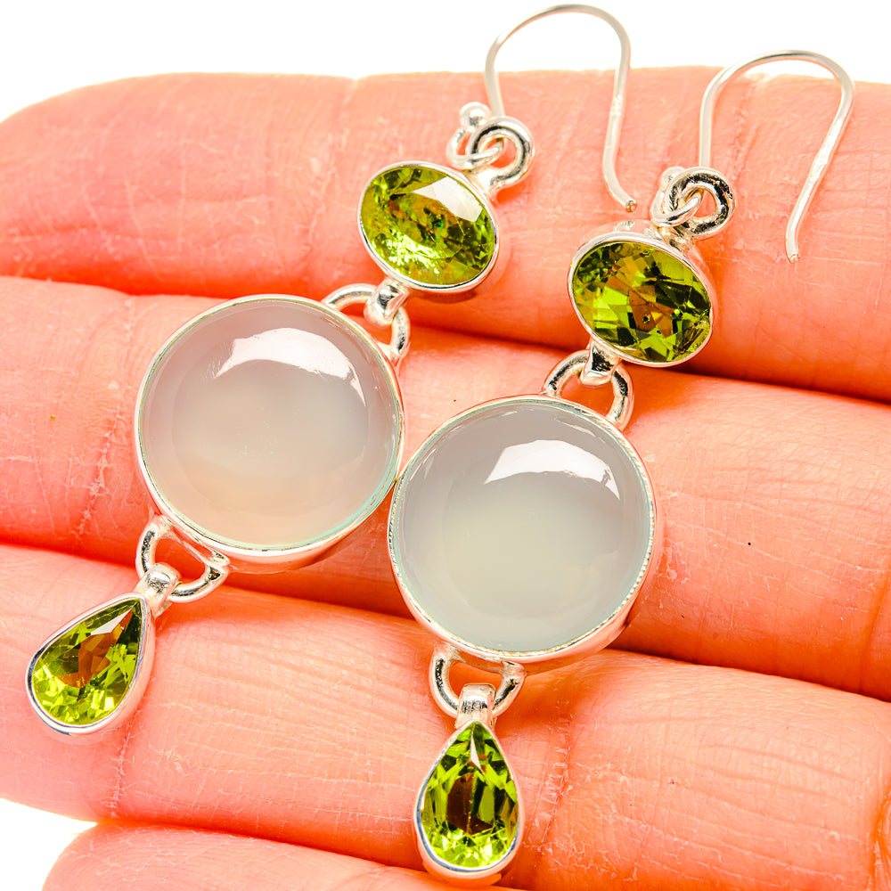 Aqua Chalcedony Earrings handcrafted by Ana Silver Co - EARR424444