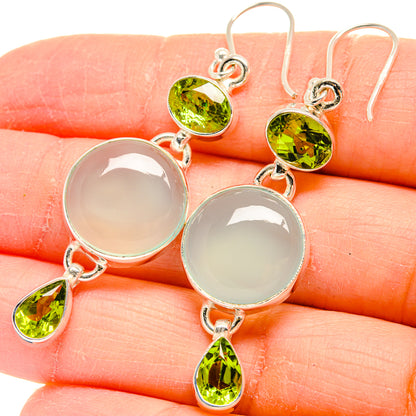 Aqua Chalcedony Earrings handcrafted by Ana Silver Co - EARR424444