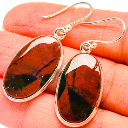 Bloodstone Earrings handcrafted by Ana Silver Co - EARR424447