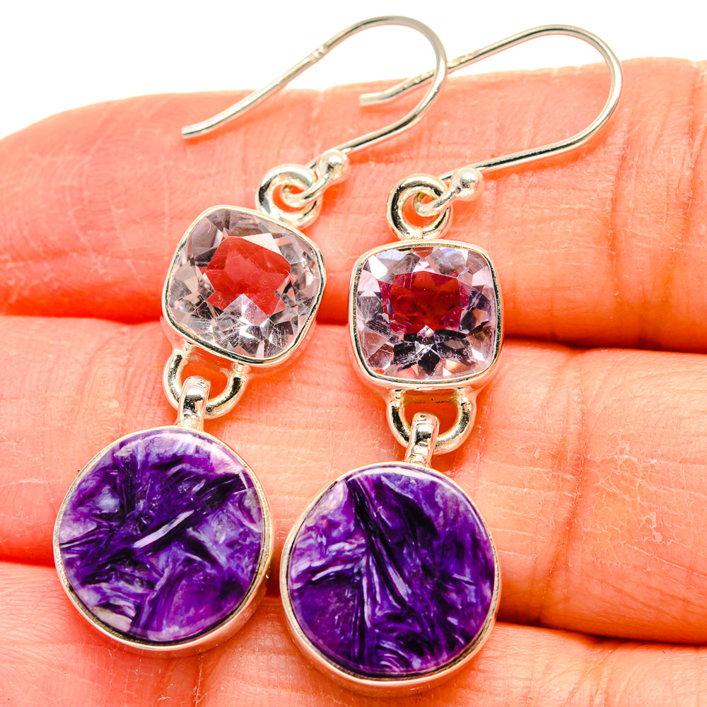 Charoite Earrings handcrafted by Ana Silver Co - EARR424453