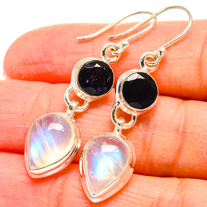 Rainbow Moonstone Earrings handcrafted by Ana Silver Co - EARR424459
