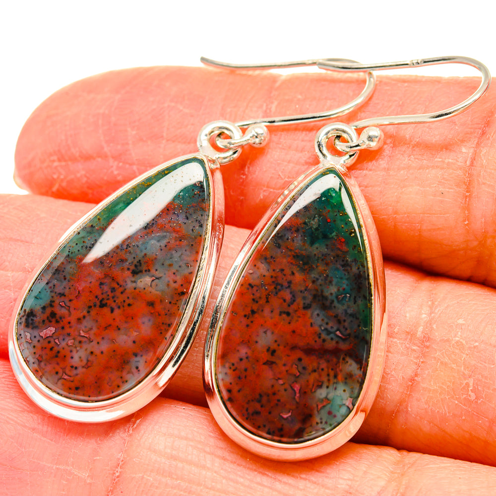 Bloodstone Earrings handcrafted by Ana Silver Co - EARR424460