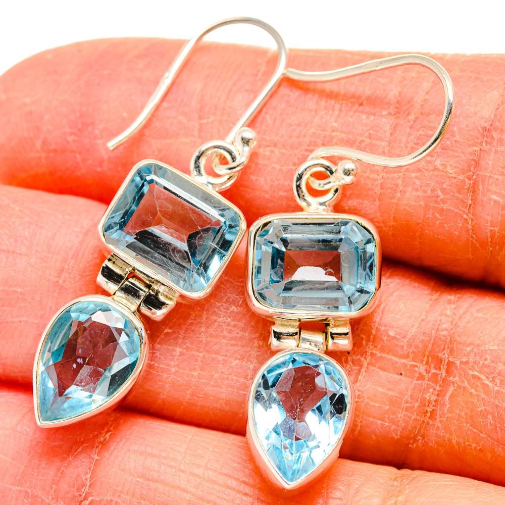 Blue Topaz Earrings handcrafted by Ana Silver Co - EARR424478