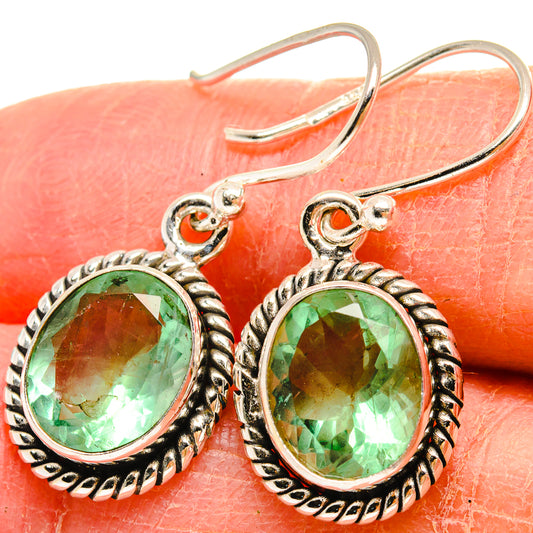 Green Fluorite Earrings handcrafted by Ana Silver Co - EARR424485