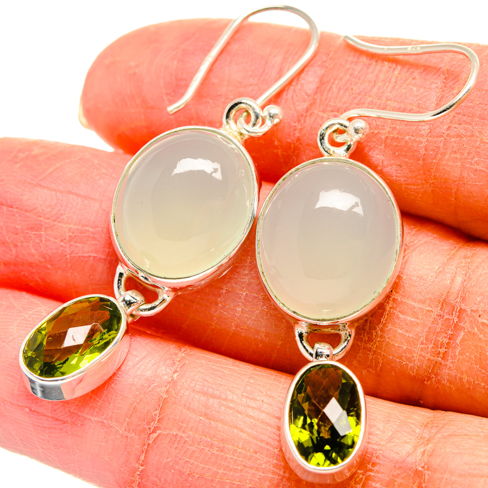 Aqua Chalcedony Earrings handcrafted by Ana Silver Co - EARR424486