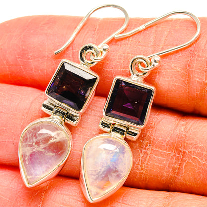Rainbow Moonstone Earrings handcrafted by Ana Silver Co - EARR424501