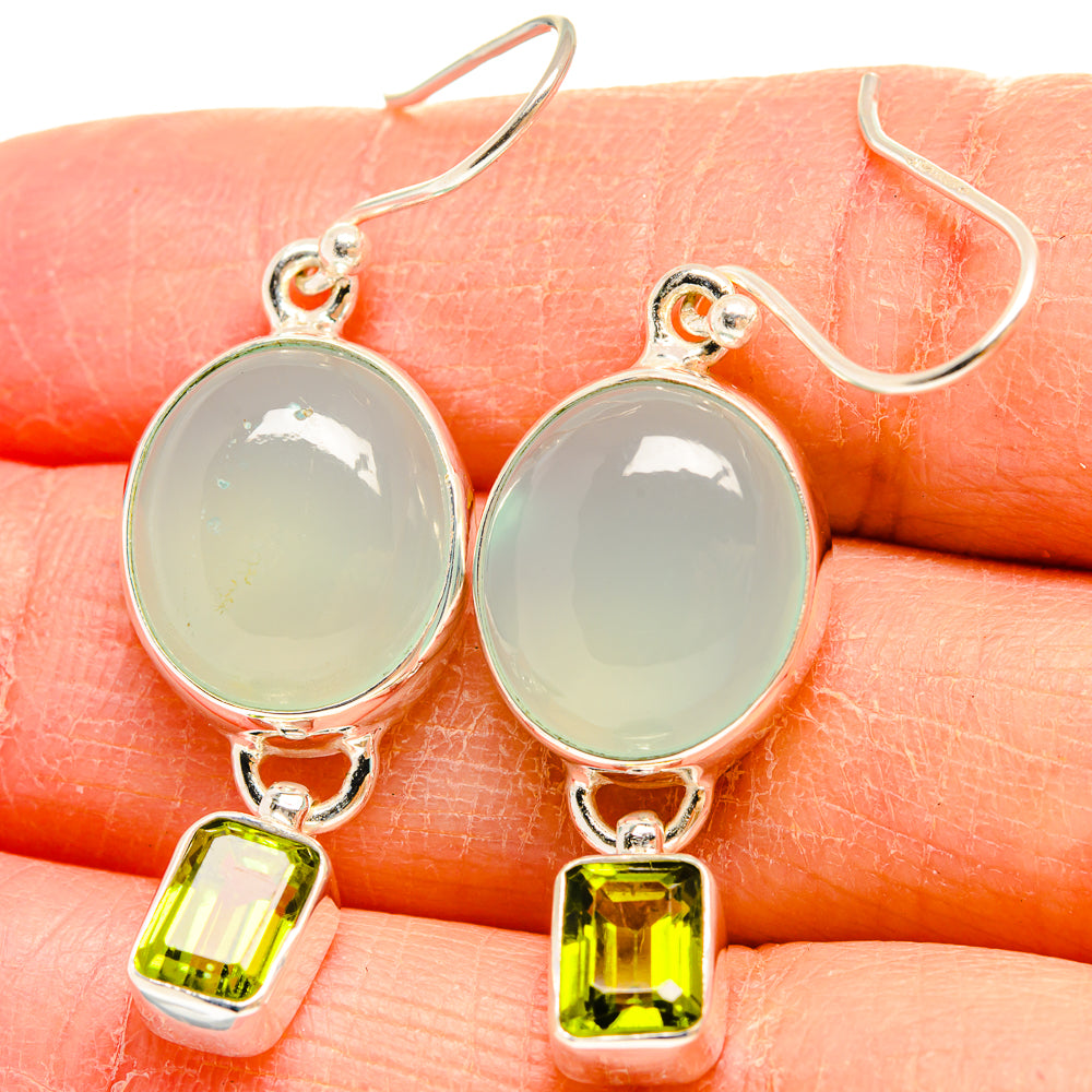 Aqua Chalcedony Earrings handcrafted by Ana Silver Co - EARR424503
