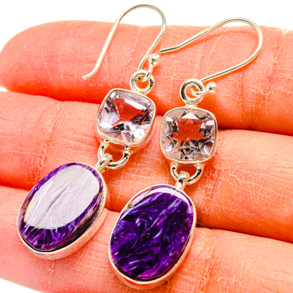 Charoite Earrings handcrafted by Ana Silver Co - EARR424509