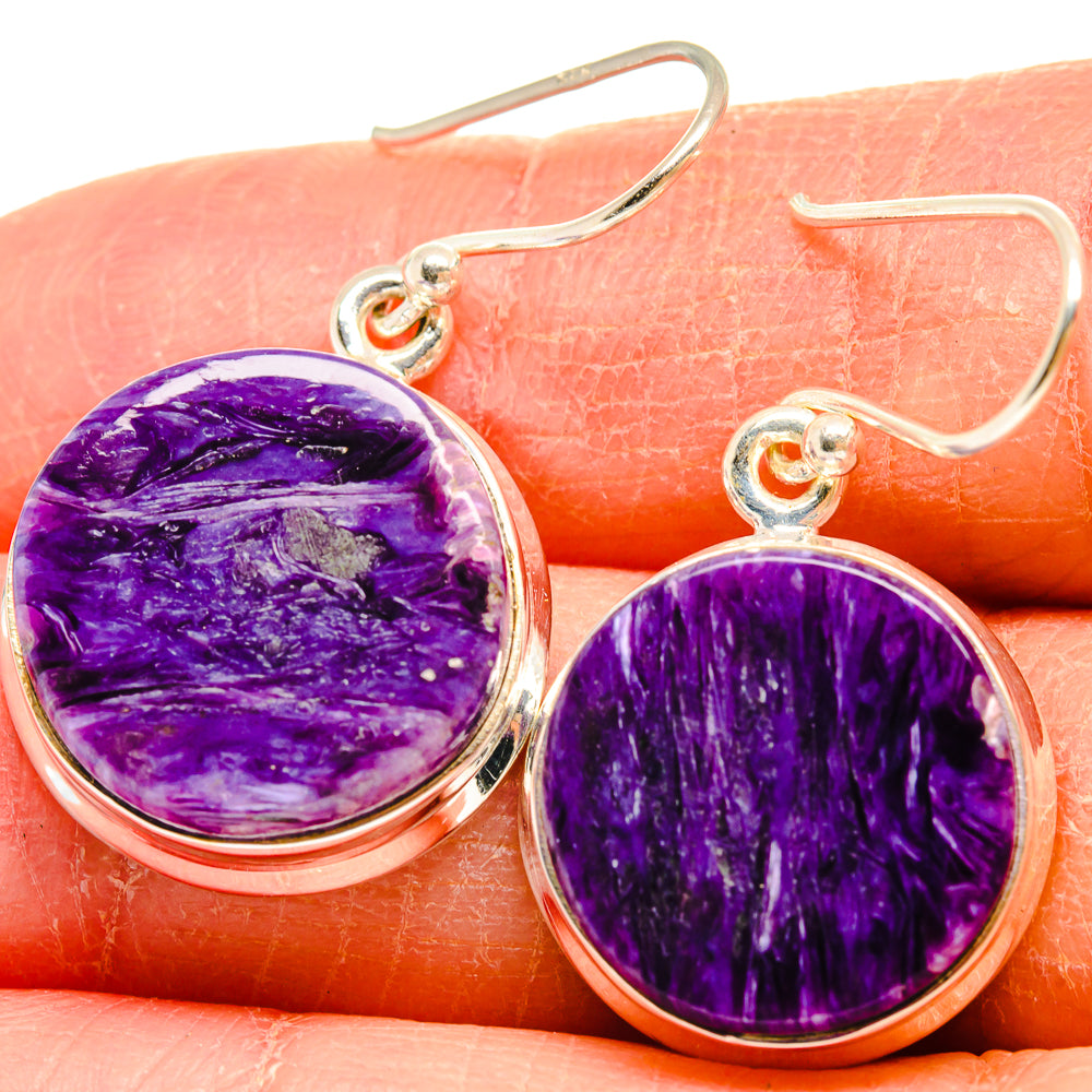 Charoite Earrings handcrafted by Ana Silver Co - EARR424513