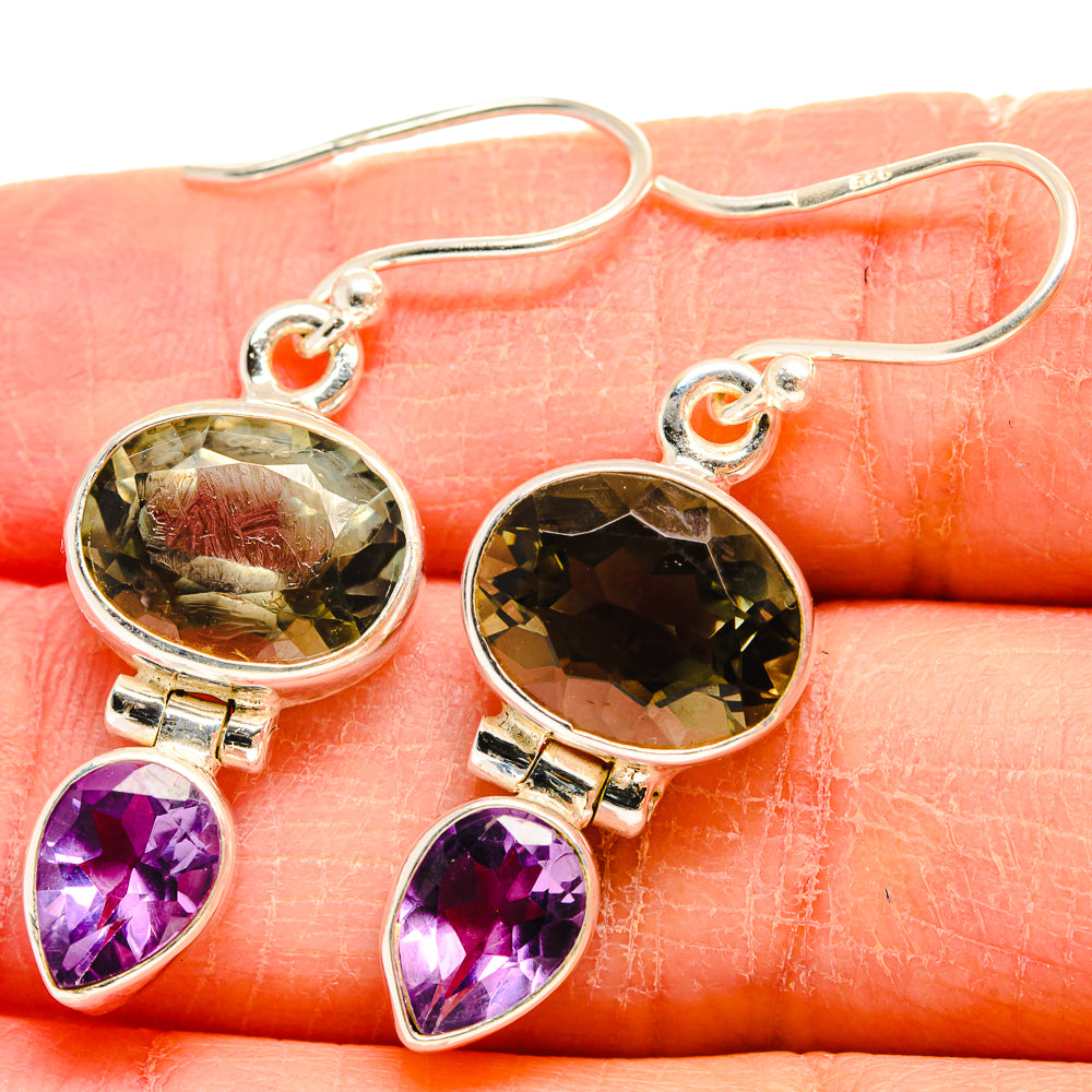 Green Amethyst Earrings handcrafted by Ana Silver Co - EARR424517