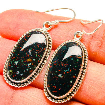 Bloodstone Earrings handcrafted by Ana Silver Co - EARR424522