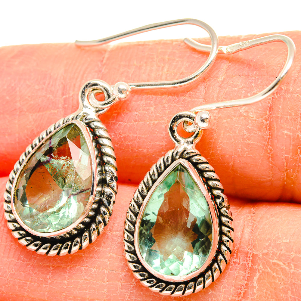 Green Fluorite Earrings handcrafted by Ana Silver Co - EARR424525