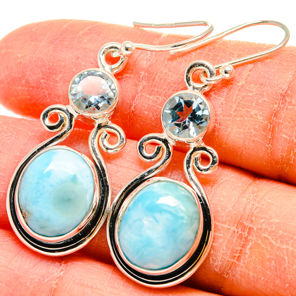 Larimar Earrings handcrafted by Ana Silver Co - EARR424534
