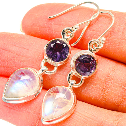 Rainbow Moonstone Earrings handcrafted by Ana Silver Co - EARR424536