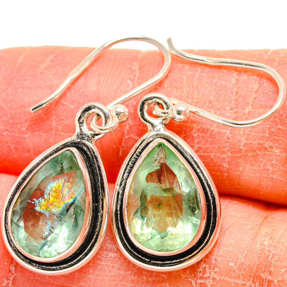 Green Fluorite Earrings handcrafted by Ana Silver Co - EARR424542