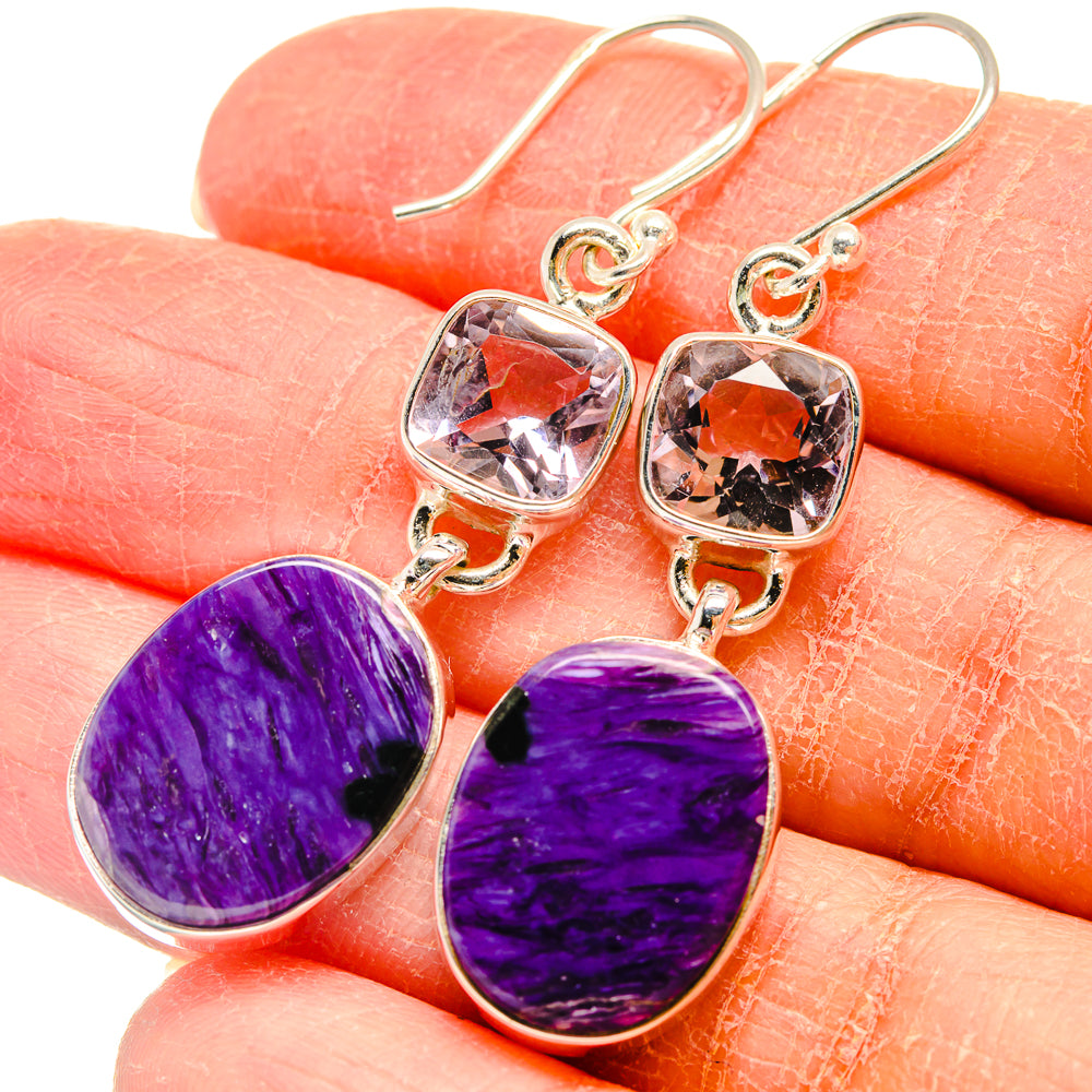 Charoite Earrings handcrafted by Ana Silver Co - EARR424559