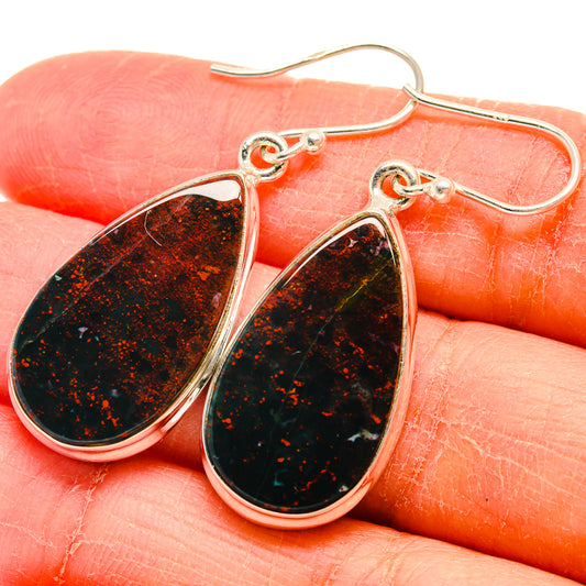 Bloodstone Earrings handcrafted by Ana Silver Co - EARR424564