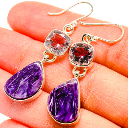 Charoite Earrings handcrafted by Ana Silver Co - EARR424569