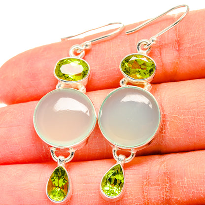 Aqua Chalcedony Earrings handcrafted by Ana Silver Co - EARR424570