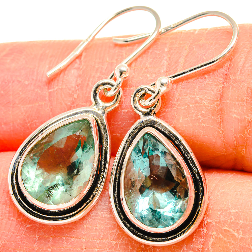 Blue Fluorite Earrings handcrafted by Ana Silver Co - EARR424573