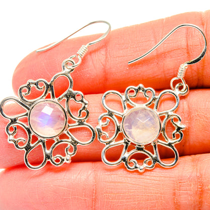 Rainbow Moonstone Earrings handcrafted by Ana Silver Co - EARR424579