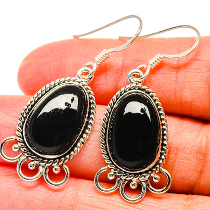 Black Onyx Earrings handcrafted by Ana Silver Co - EARR424581
