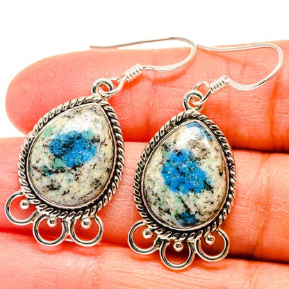 K2 Blue Azurite Earrings handcrafted by Ana Silver Co - EARR424585