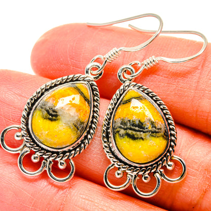 Bumble Bee Jasper Earrings handcrafted by Ana Silver Co - EARR424587