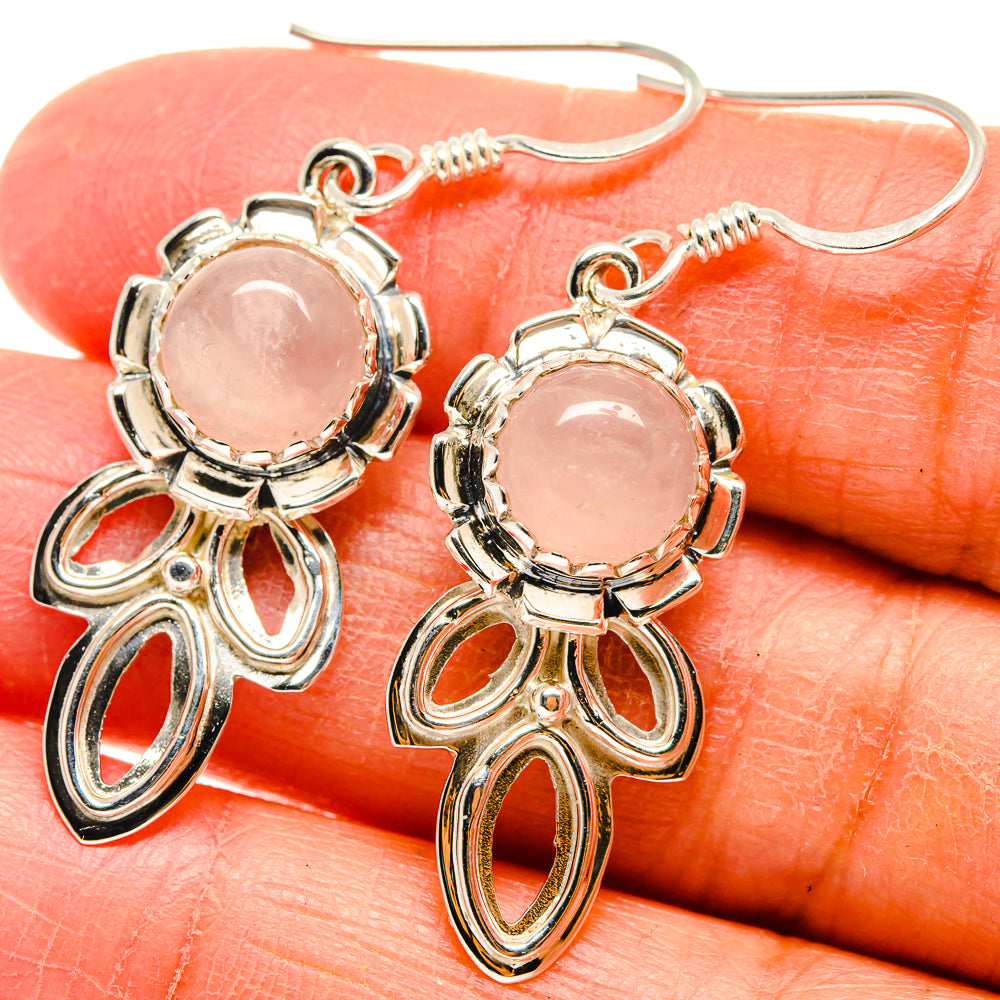 Rose Quartz Earrings handcrafted by Ana Silver Co - EARR424599