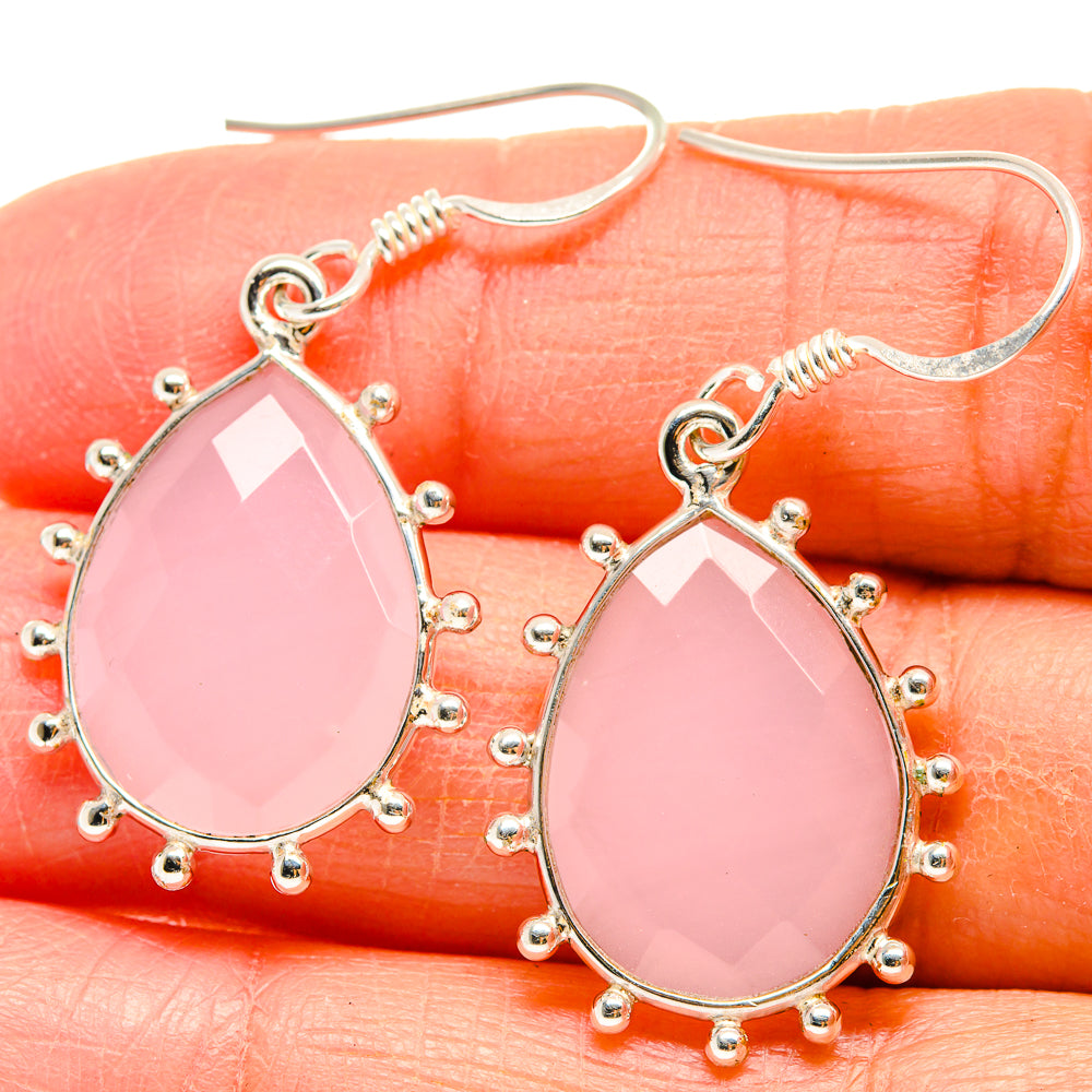 Rose Quartz Earrings handcrafted by Ana Silver Co - EARR424603