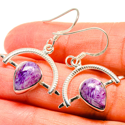 Charoite Earrings handcrafted by Ana Silver Co - EARR424612